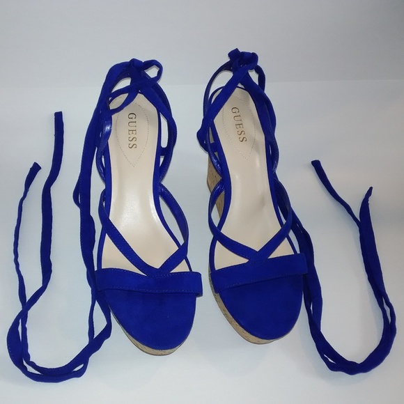 guess blue sandals